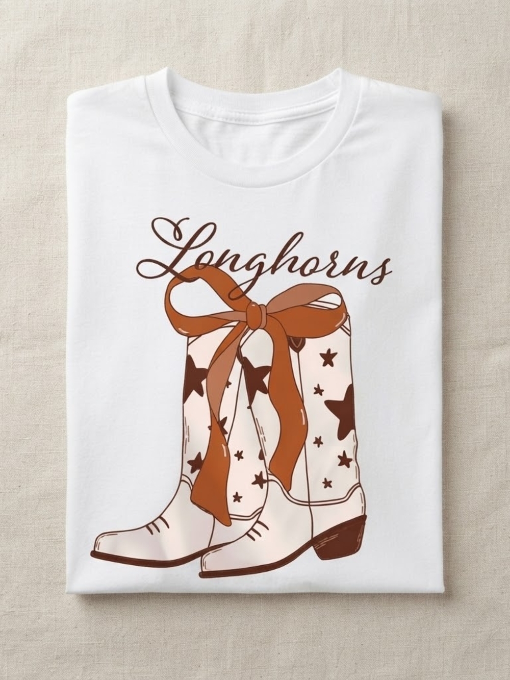 Coquette Inspired Longhorns Western Boots T Shirt